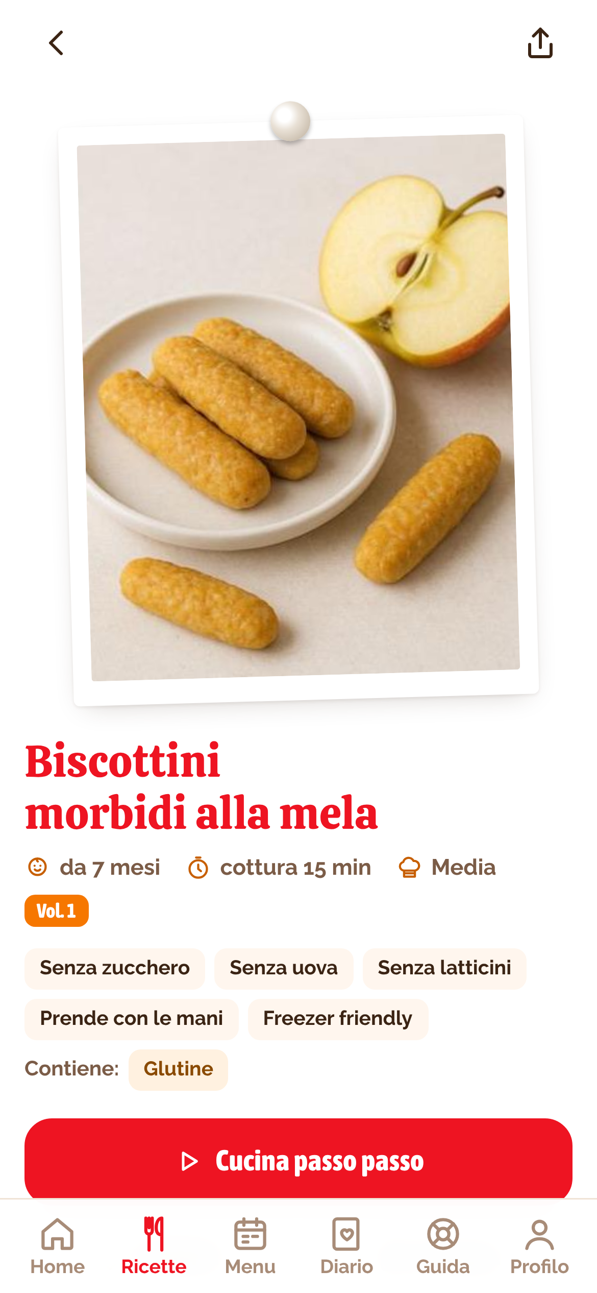 Una ricetta nell’app